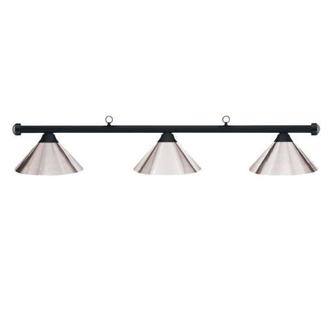 HJ Scott Matte Black Billiard Light - Chrome Shade