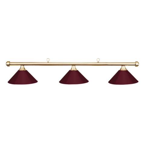 HJ Scott Brass Billiard Light - Burgandy Shade