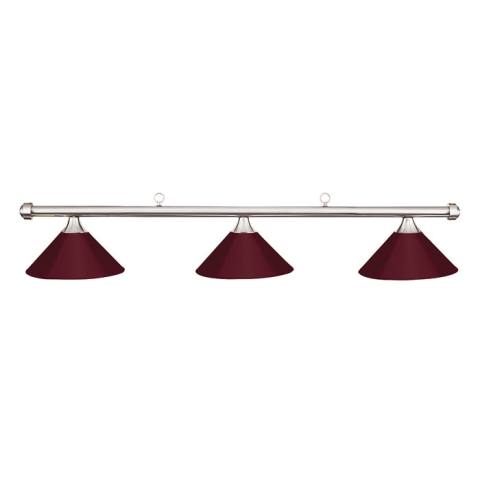 HJ Scott Chrome Billiard Light - Burgandy Shade