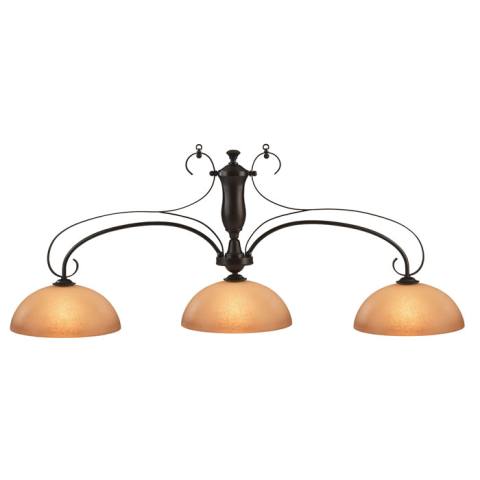 HJ Scott Wrought Iron Bronze Billiard Light - Scavo Glass Shade