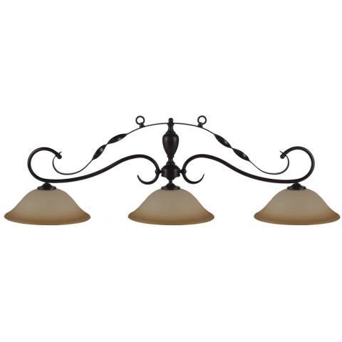 HJ Scott Wrought Iron Bronze Billiard Light - Bronze Glazed Shade