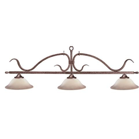 HJ Scott Wrought Iron Silver Billiard Light - Frosted Glass Shade