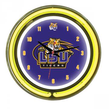 LSU Tigers 14 Inch Neon Clock