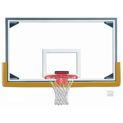 Gared 42 x 72 Inch Steel Frame Glass Backboard