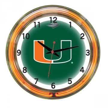 Miami Hurricanes 18 Inch Neon Clock