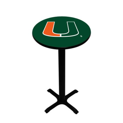 Miami Hurricanes Black Pub Table