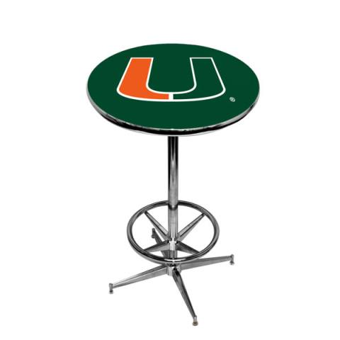 Miami Hurricanes Chrome Pub Table