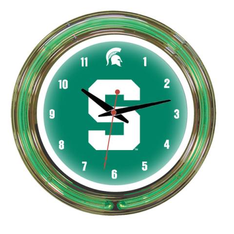 Michigan State Spartans Neon Wall Clock