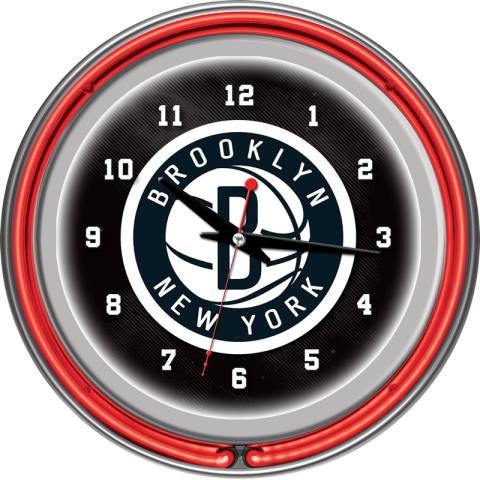 Brooklyn Nets Neon Clock