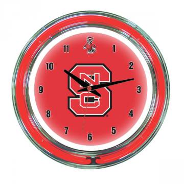 NC State Wolfpack 14 Inch Neon Clock