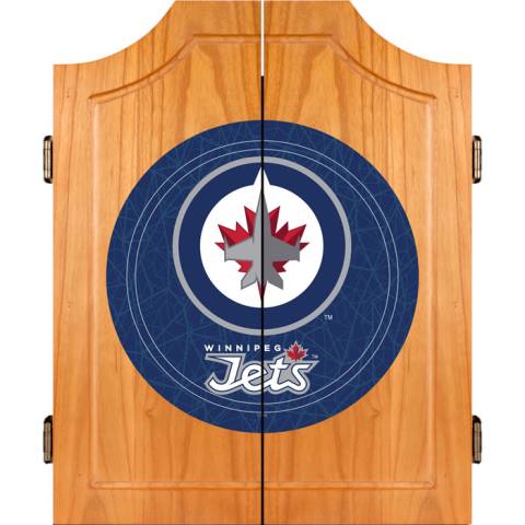 Winnipeg Jets Dart Board Cabinet Set