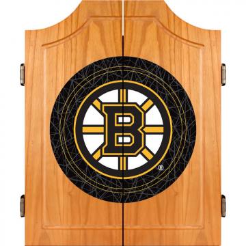 Boston Bruins Dart Board Cabinet Set