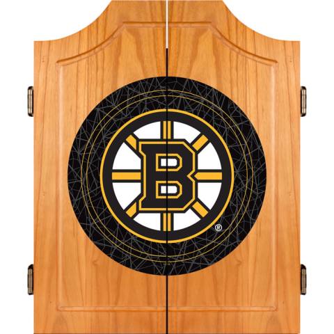 Boston Bruins Dart Board Cabinet Set