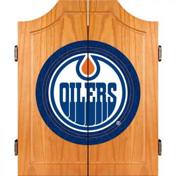 Edmonton Oilers Dart Board Cabinet Set
