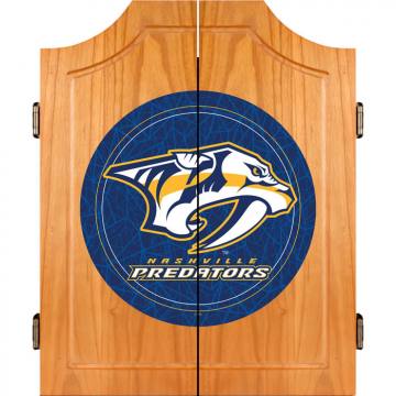 Nashville Predators Dart Board Cabinet Set