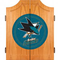 San Jose Sharks Dart Board Cabinet Set
