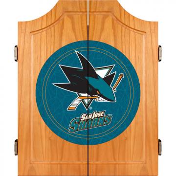 San Jose Sharks Dart Board Cabinet Set