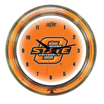 Oklahoma State Cowboys 14 Inch Neon Clock