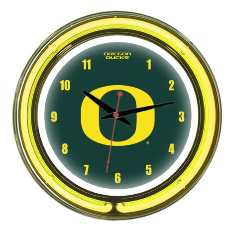 Oregon Ducks Neon Wall Clock