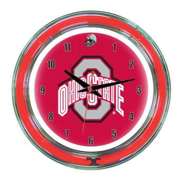 Ohio State Buckeyes 14 Inch Neon Clock