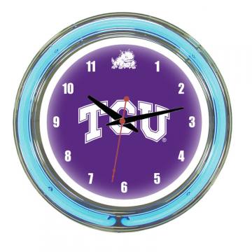 TCU Horned Frogs Neon Wall Clock