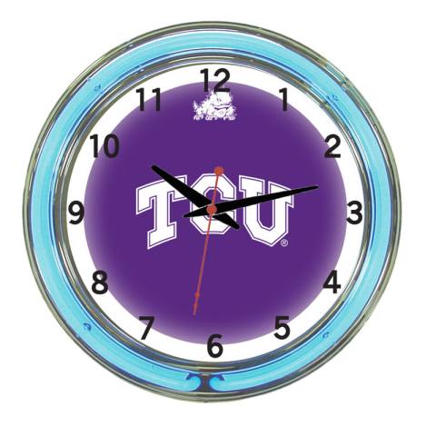 TCU Horned Frogs 18 Inch Neon Clock