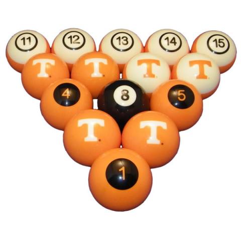 Tennessee Volunteers Pool Ball Set