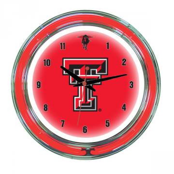 Texas Tech Red Raiders 14 Inch Neon Clock
