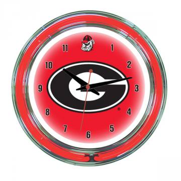 Georgia Bulldogs 14 Inch Neon Clock