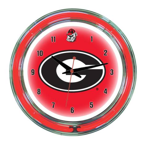 Georgia Bulldogs 14 Inch Neon Clock