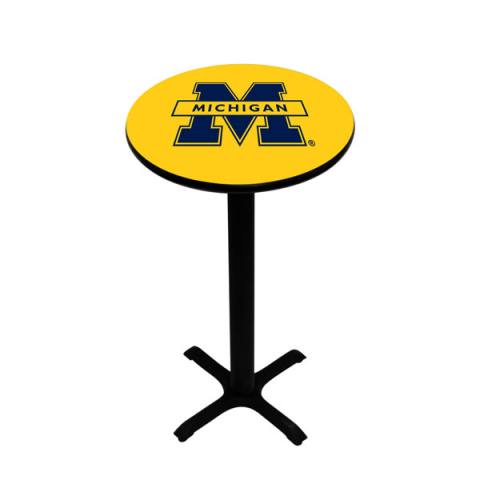 Michigan Wolverines Black Pub Table