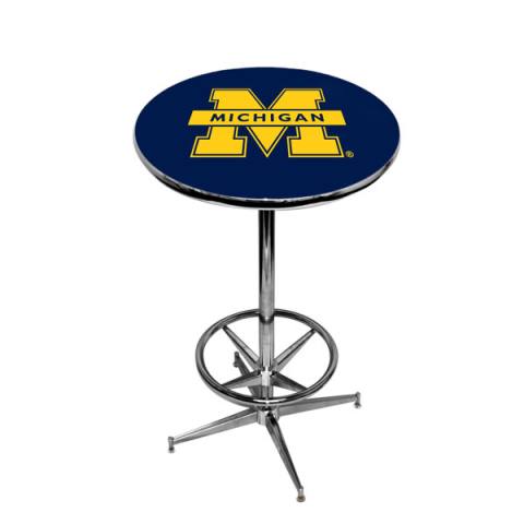 Michigan Wolverines Chrome Pub Table