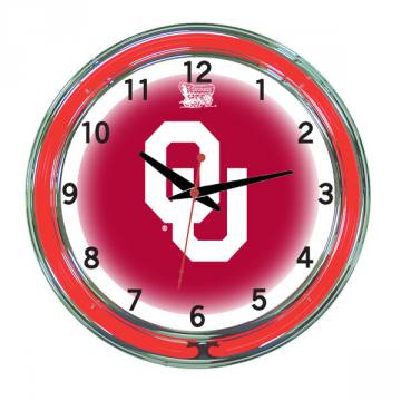 Oklahoma Sooners 18 Inch Neon Clock