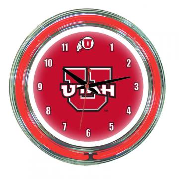 Utah Utes 14 Inch Neon Wall Clock