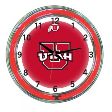 Utah Utes 18 Inch Neon Clock