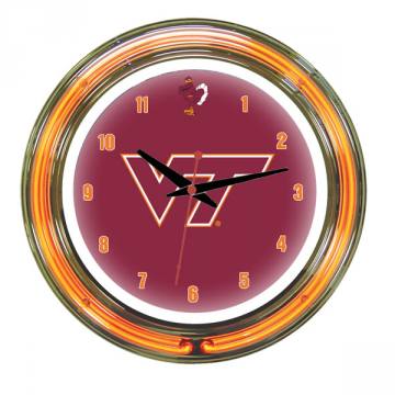 Virginia Tech Hokies 14 Inch Neon Clock