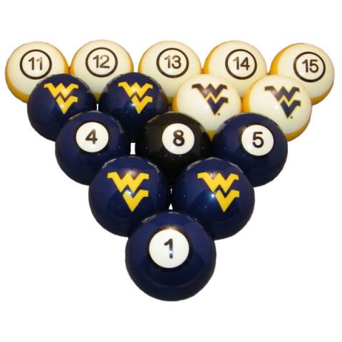 West Virginia Mountaineers Pool Ball Set