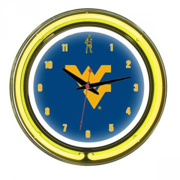West Virginia Mountaineers 14 Inch Neon Clock