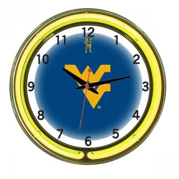 West Virginia Mountaineers 18 Inch Neon Clock