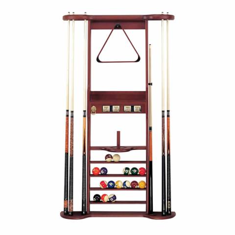 HJ Scott 8 Cue Wall Rack with Short Cue Clip